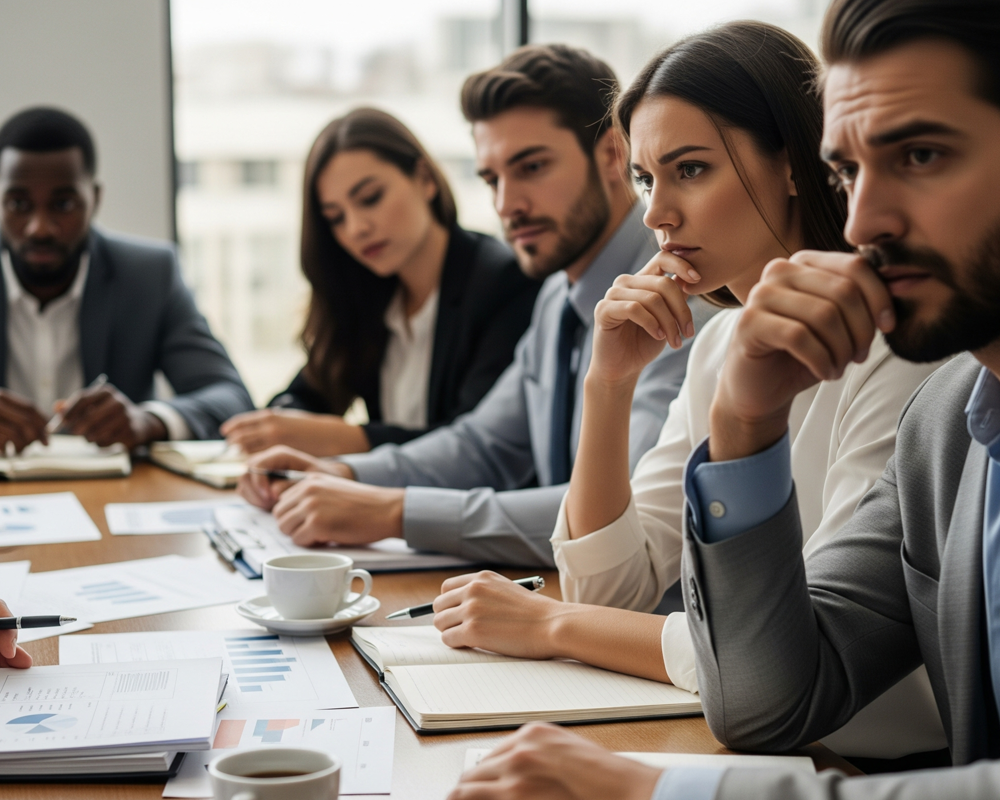 企画に困る人物のイラスト