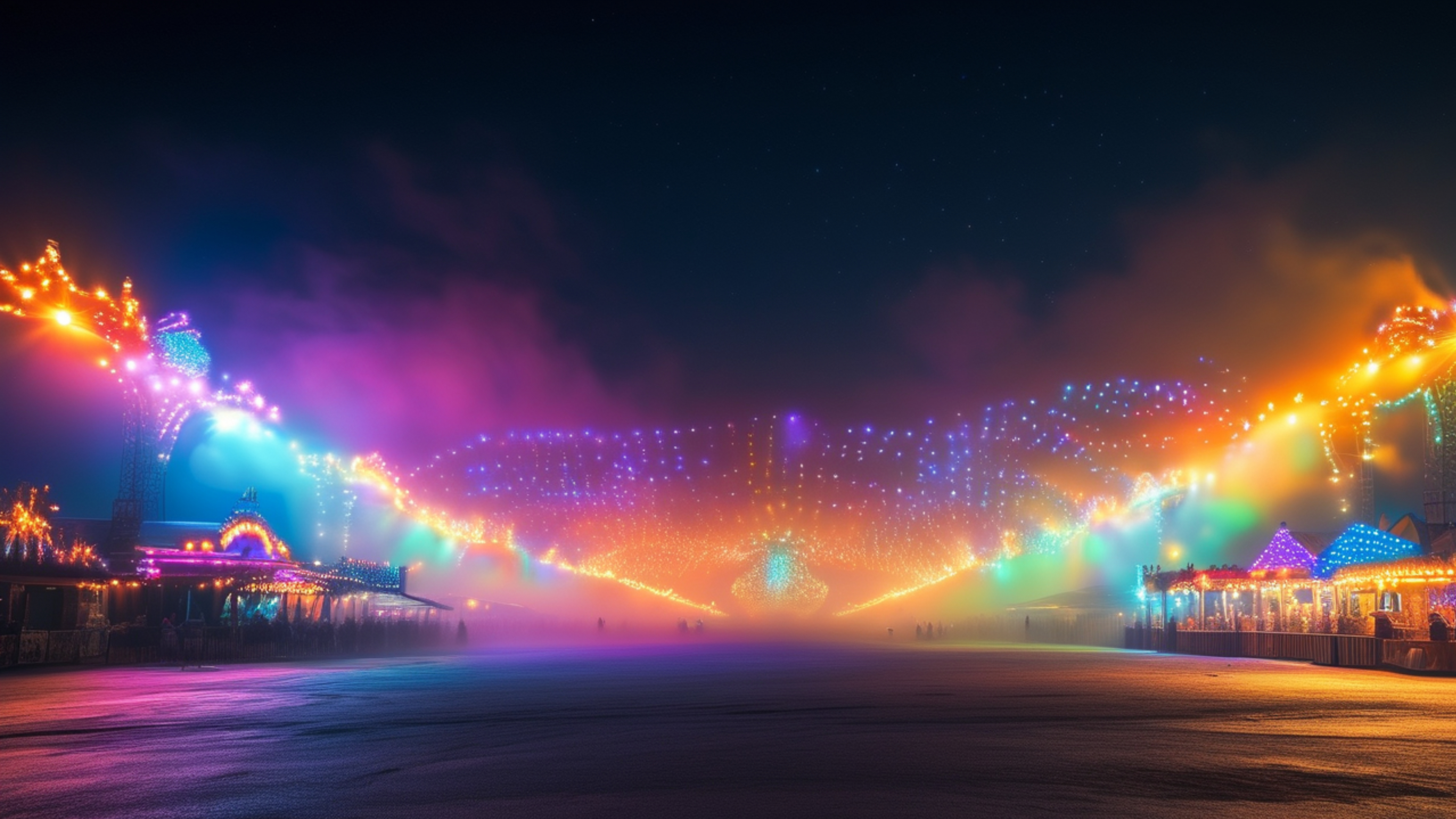 ドローンショーの風景